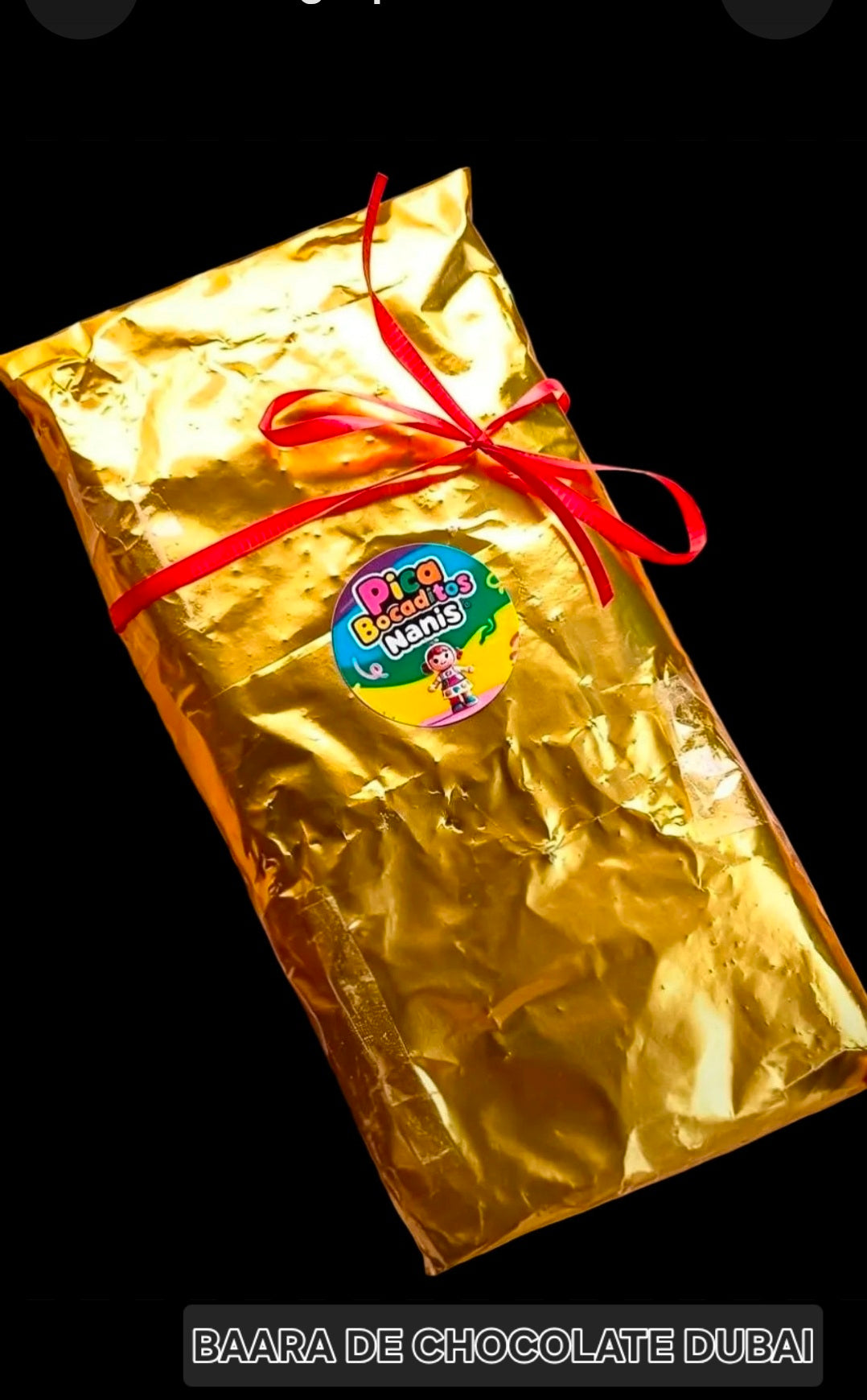 BARRA DE CHOCOLATE DUBAI peso estimado 720 gramos